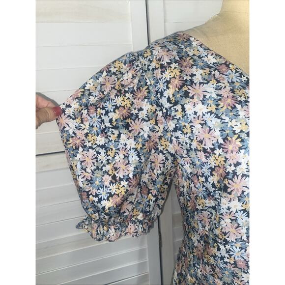 Beyond The Radar Women's Floral Print Split Leg Midi Pencil Dress Lined Large - Picture 3 of 11